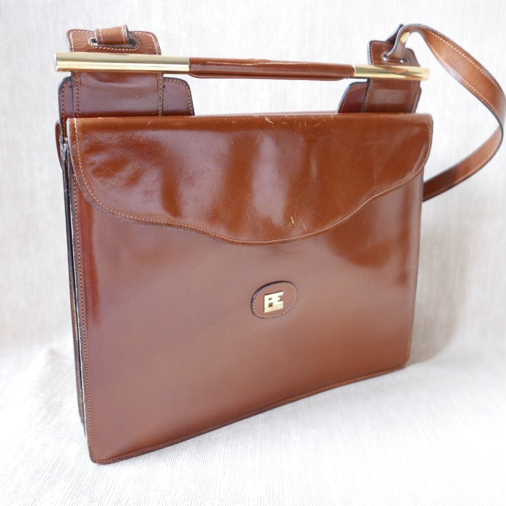 Vintage Leather Handbag Made in Florence Italy